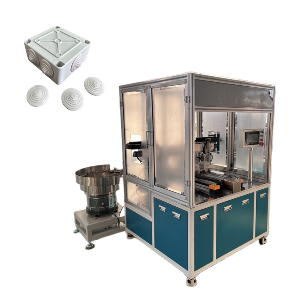 Máquina de montagem de caixa de junção de plástico e plugue de borracha/rolha